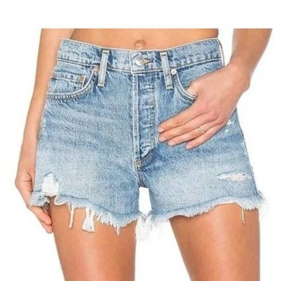 Agolde Pants - AGOLDE Parker Vintage Cut Off Distressed Denim Shorts in Swapmeet - Size 25